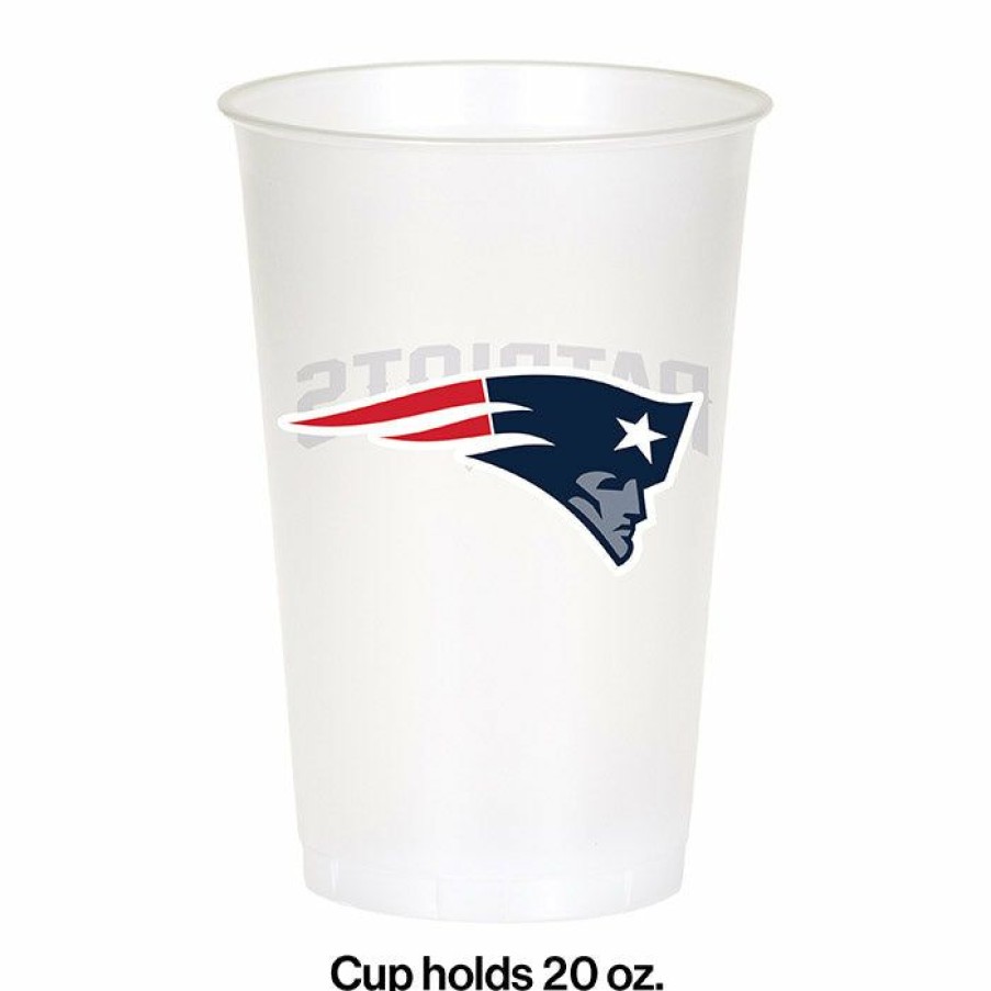 Sports * | Creative Converting New England Patriots Plastic Cup, 20Oz, 8 Ct Nfl And Football Party Supplies