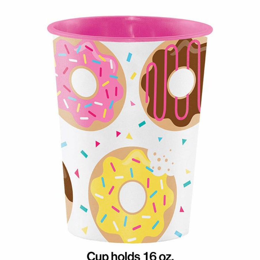 Birthdays * | Creative Converting Donut Time Plastic Keepsake Cup 16 Oz. Kids Birthday Party Themes