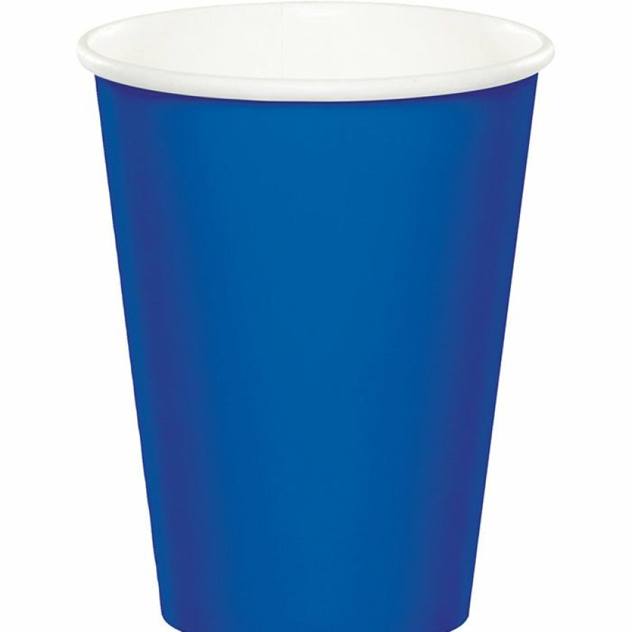 Solid Color Tableware * | Creative Converting Cobalt Hot/Cold Paper Cups 9 Oz., 8 Ct