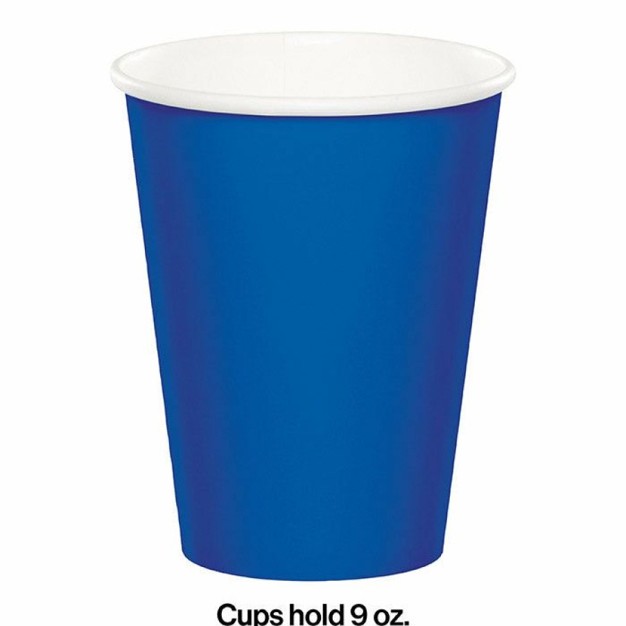 Solid Color Tableware * | Creative Converting Cobalt Hot/Cold Paper Cups 9 Oz., 8 Ct