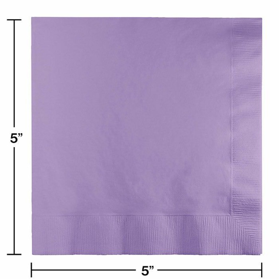 Solid Color Tableware * | Creative Converting Luscious Lavender Beverage Napkin, 3 Ply, 50 Ct