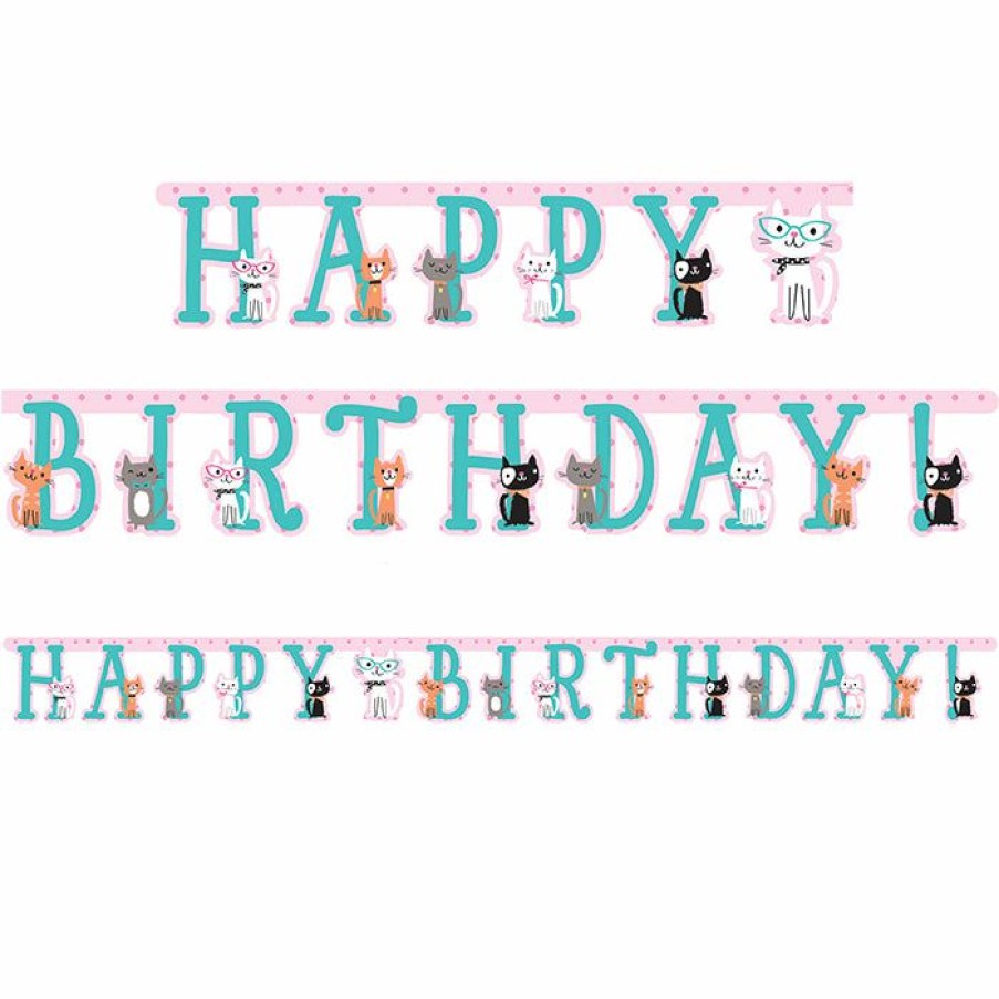 Birthdays * | Creative Converting Purr-Fect Party Jointed Banner Lg