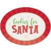 Holidays * | Creative Converting Christmas Party Supplies Oval Plastic Tray, Cookies For Santa