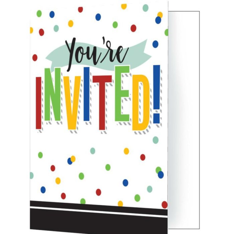 Graduation Party Supplies * | Creative Converting Colorful Grad Invitation, Foldover (8/Pkg)