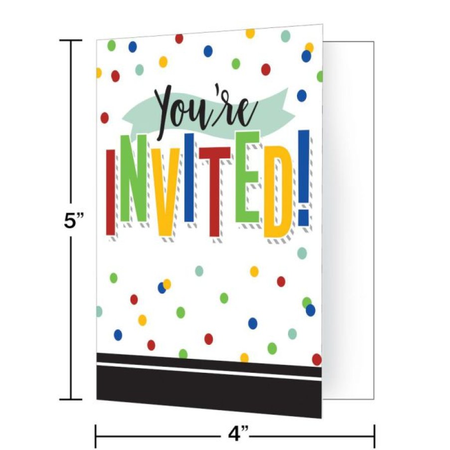 Graduation Party Supplies * | Creative Converting Colorful Grad Invitation, Foldover (8/Pkg)