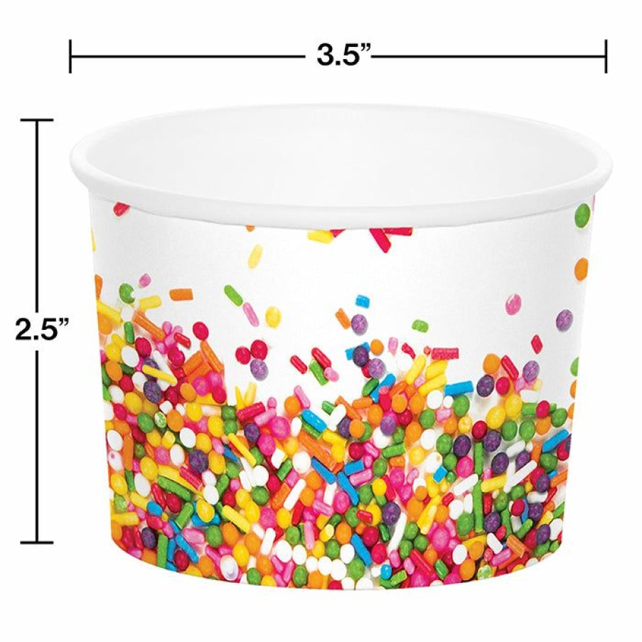 Birthdays * | Creative Converting Sprinkles Treat Cup 9 Oz, 6 Ct Kids Birthday Party Themes