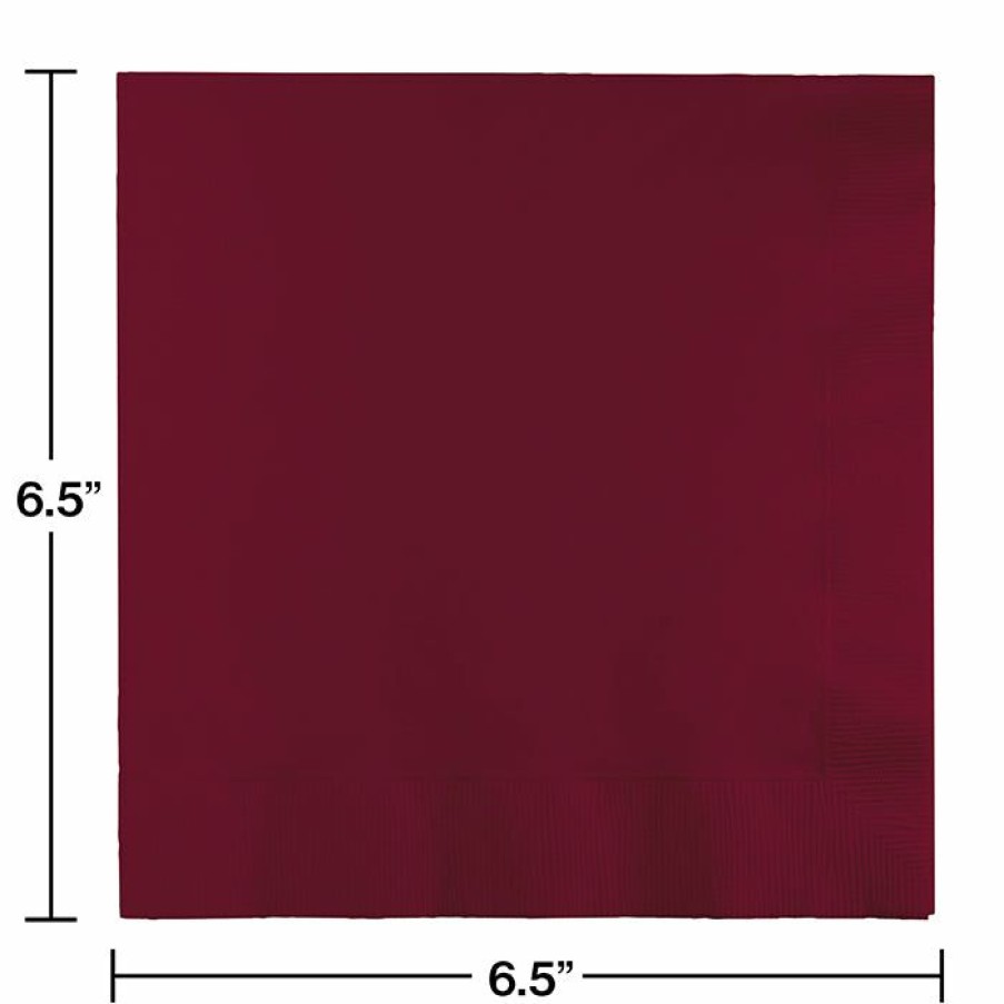 Solid Color Tableware * | Creative Converting Burgundy Luncheon Napkin 3Ply, 50 Ct