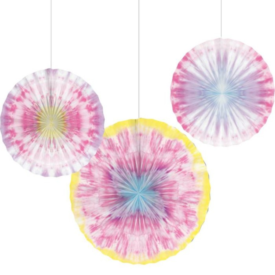 Birthdays * | Creative Converting Kids Birthday Party Themes Tie Dye Party Paper Fans, 16 , 12 , 10 (3/Pkg)