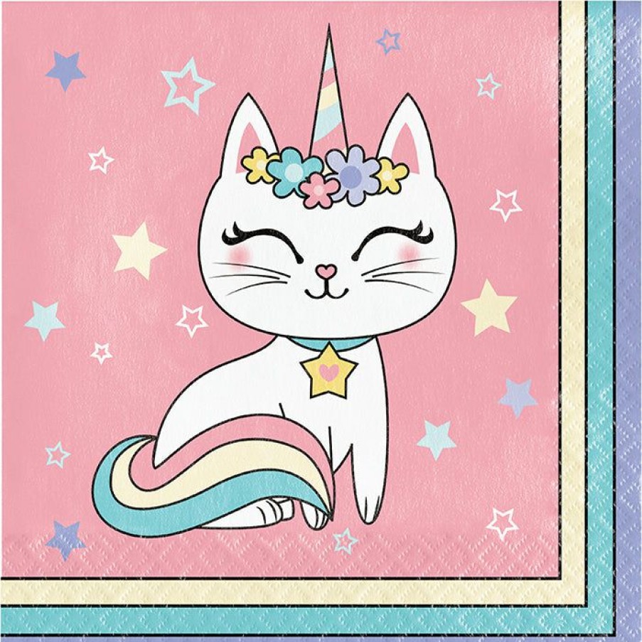 Birthdays * | Creative Converting Sassy Caticorn Luncheon Napkin 16Ct