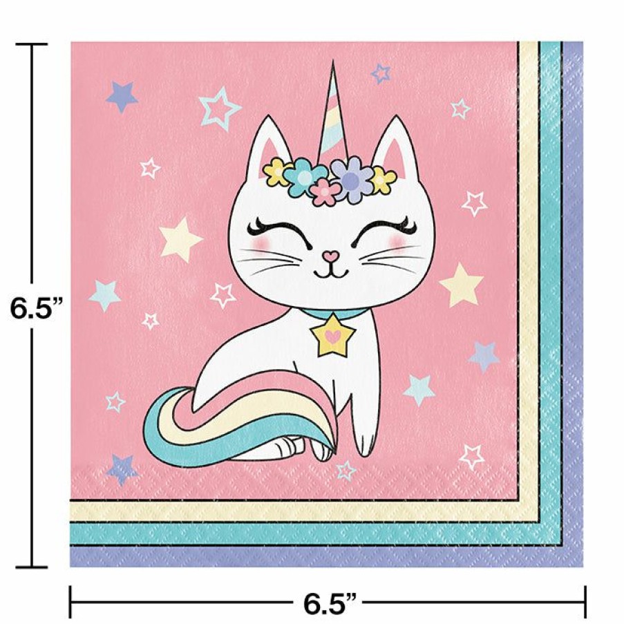 Birthdays * | Creative Converting Sassy Caticorn Luncheon Napkin 16Ct