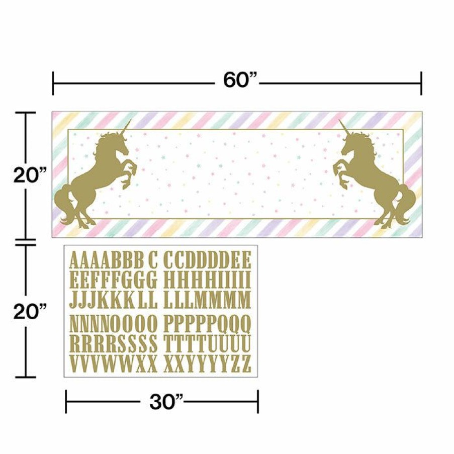 Birthdays * | Creative Converting Unicorn Sparkle Giant Party Banner With Stickers Kids Birthday Party Themes