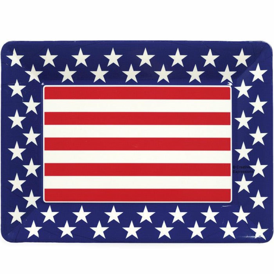 Holidays * | Creative Converting Patriotic Plastic Tray 14 X10 , Patriotic