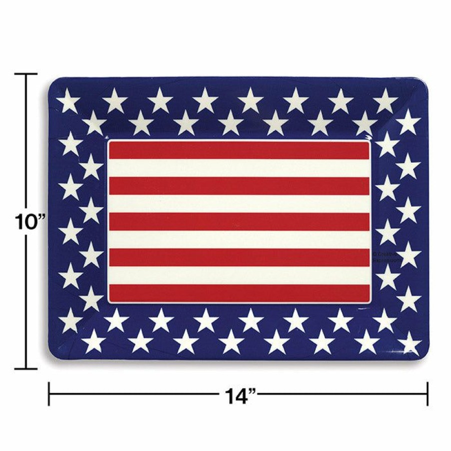 Holidays * | Creative Converting Patriotic Plastic Tray 14 X10 , Patriotic