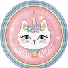 Birthdays * | Creative Converting Sassy Caticorn Dinner Plate 8Ct Kids Birthday Party Themes