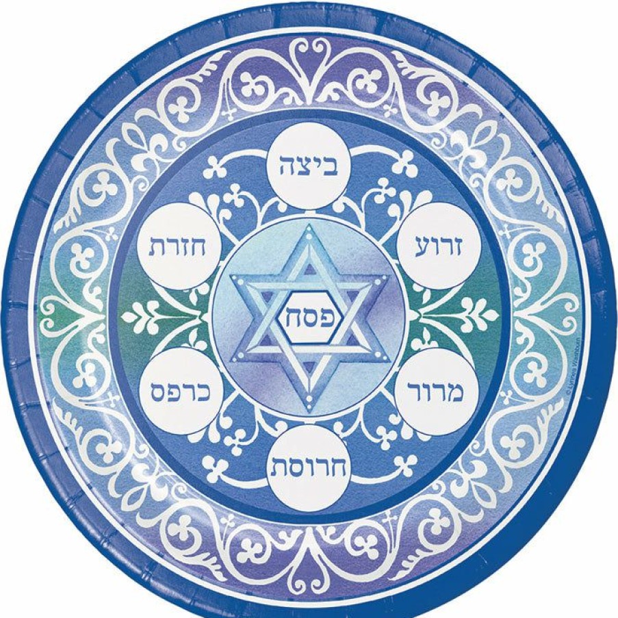 Holidays * | Creative Converting Hanukkah Decorations Pesach Dessert Plates, 8 Ct