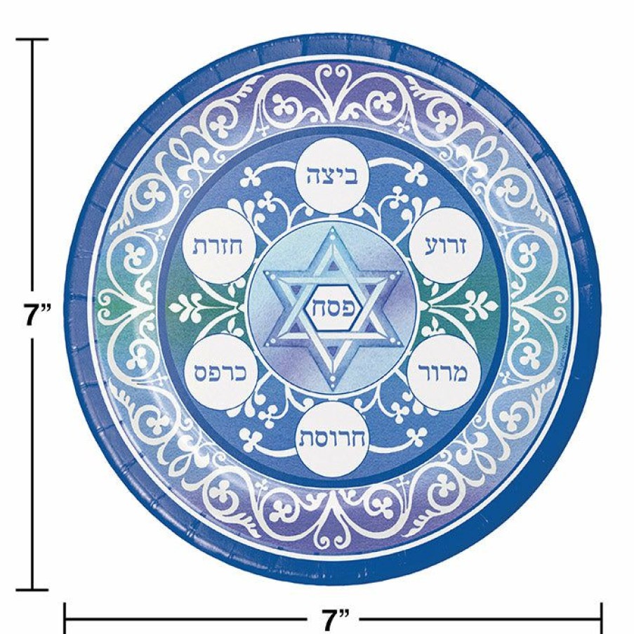 Holidays * | Creative Converting Hanukkah Decorations Pesach Dessert Plates, 8 Ct