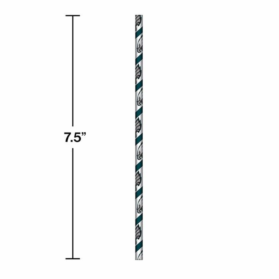 Sports * | Creative Converting Philadelphia Eagles Paper Straws, 24 Ct