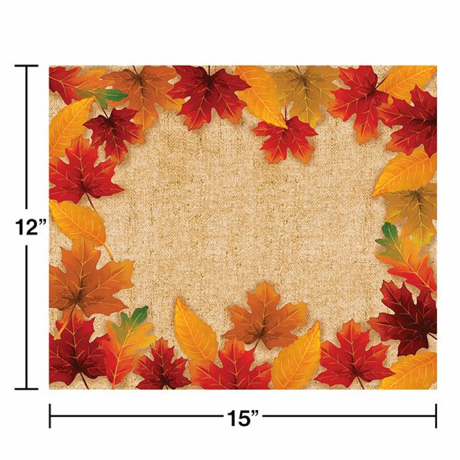 Holidays * | Creative Converting Thanksgiving Party Decorations Fall Leaves Placemats, 12 Ct