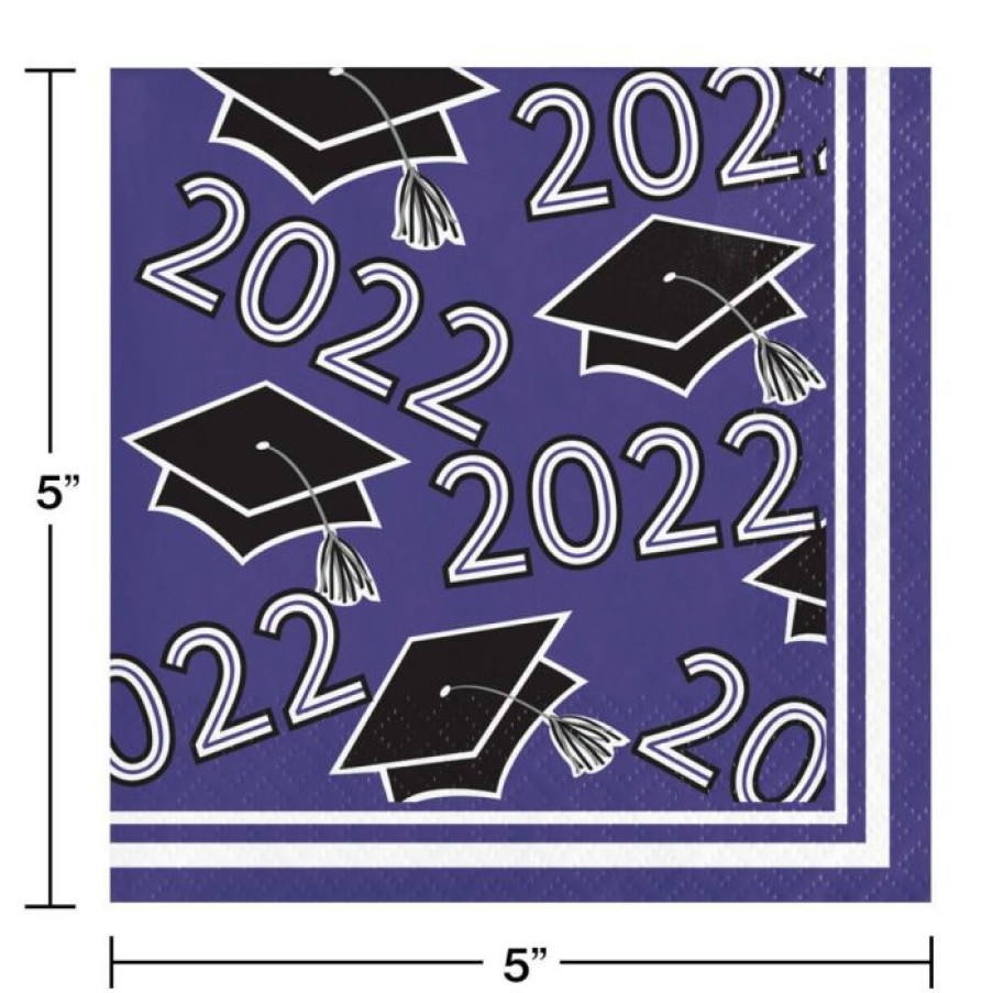 Graduation Party Supplies * | Creative Converting Purple Class Of 2022 Beverage Napkins, 36Ct