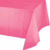 Solid Color Tableware * | Creative Converting Solid Color Tableware Candy Pink Tablecover Plastic 54 X 108