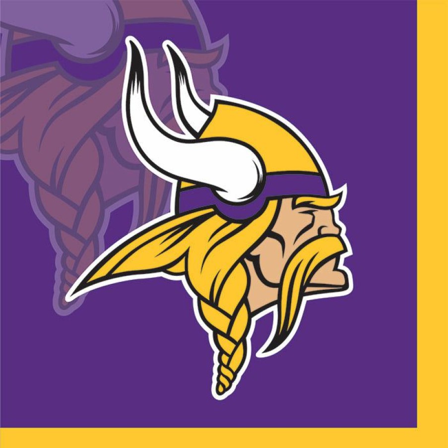 Sports * | Creative Converting Nfl And Football Party Supplies Minnesota Vikings Beverage Napkins, 16 Ct