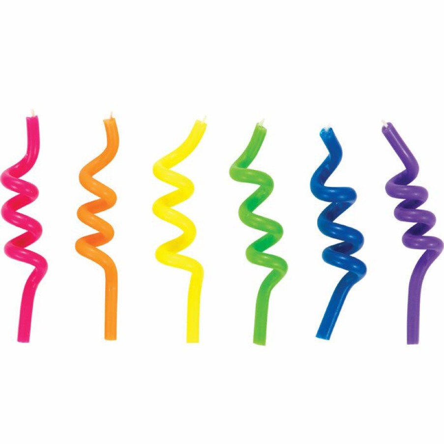 Birthdays * | Creative Converting Curly Neons Candles 6Ct Birthday Party Candles