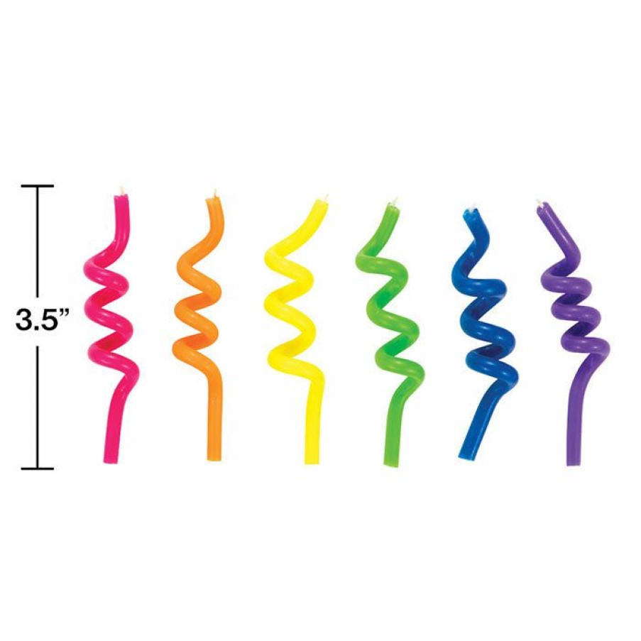 Birthdays * | Creative Converting Curly Neons Candles 6Ct Birthday Party Candles