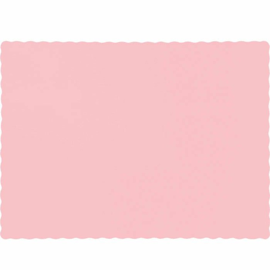 Solid Color Tableware * | Creative Converting Classic Pink Placemats, 50 Ct