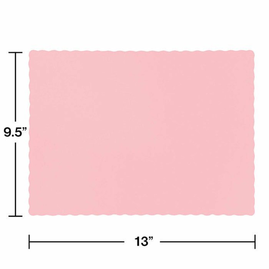 Solid Color Tableware * | Creative Converting Classic Pink Placemats, 50 Ct