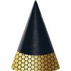 Themed Tableware * | Creative Converting Gold Sequin Party Hats, 8 Ct Themed Tableware