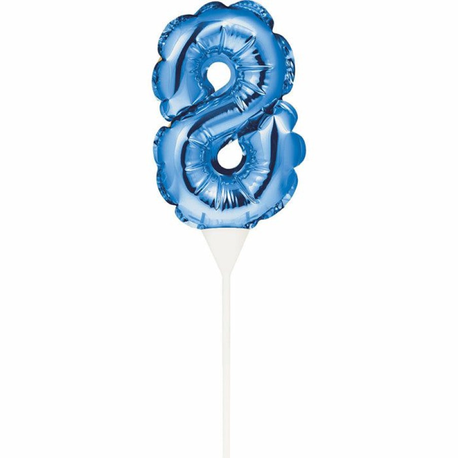 General Decorations * | Creative Converting Blue 8 Number Balloon Cake Topper (12/Case) General Decorations