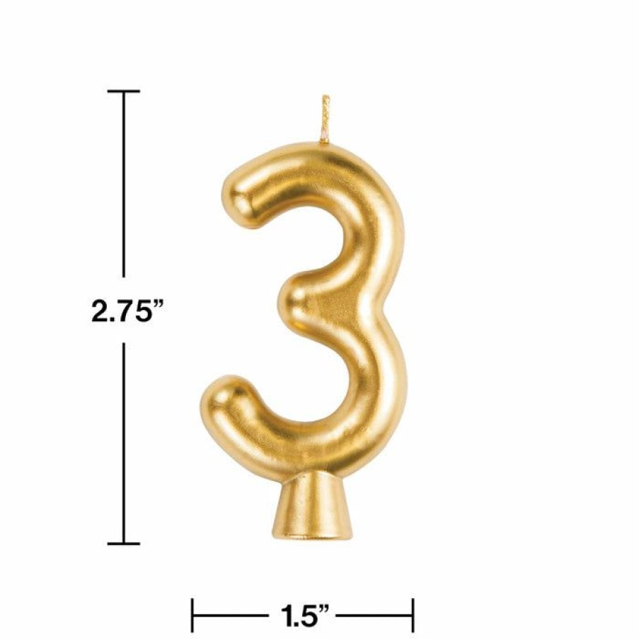 Birthdays * | Creative Converting Gold 3 Candle