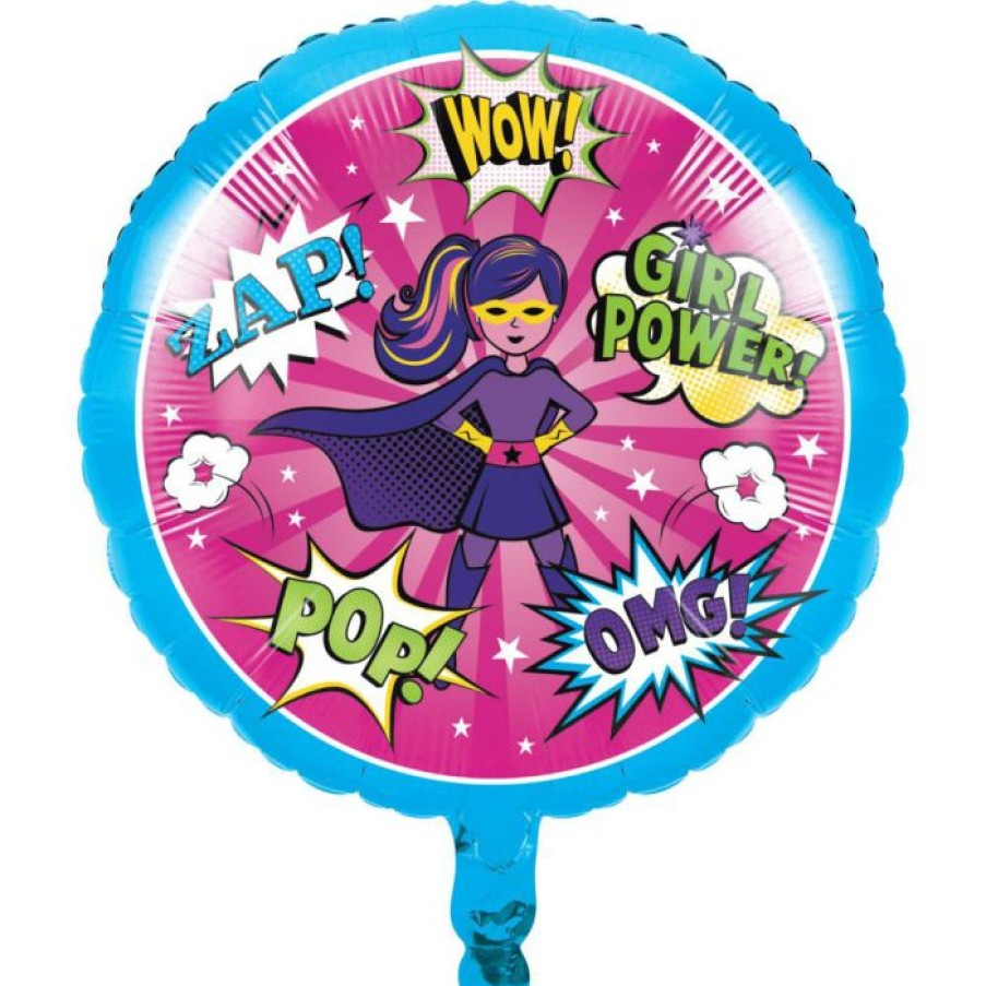 Birthdays * | Creative Converting Kids Birthday Party Themes Girl Superhero Metallic Balloon 18 (Case Pack Of 10)