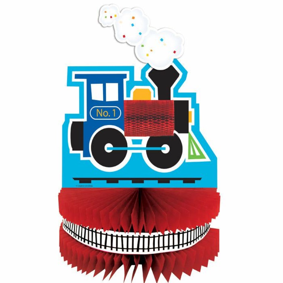 Birthdays * | Creative Converting All Aboard Train Centerpiece 1St Birthday Party Themes