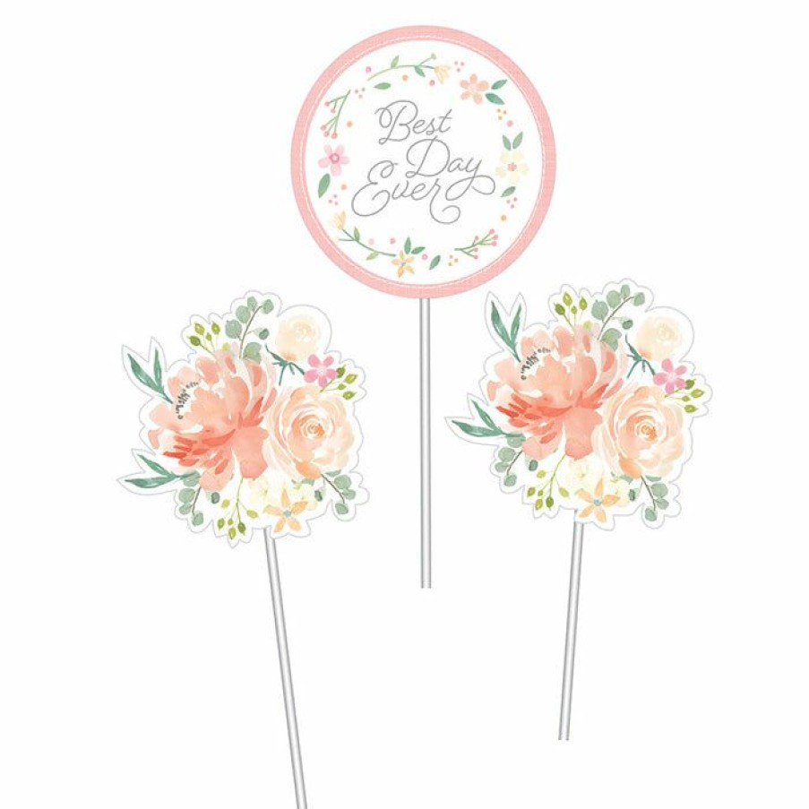 Bridal And Wedding * | Creative Converting Farmhouse Floral Centerpiece Sticks Wedding (18/Case)