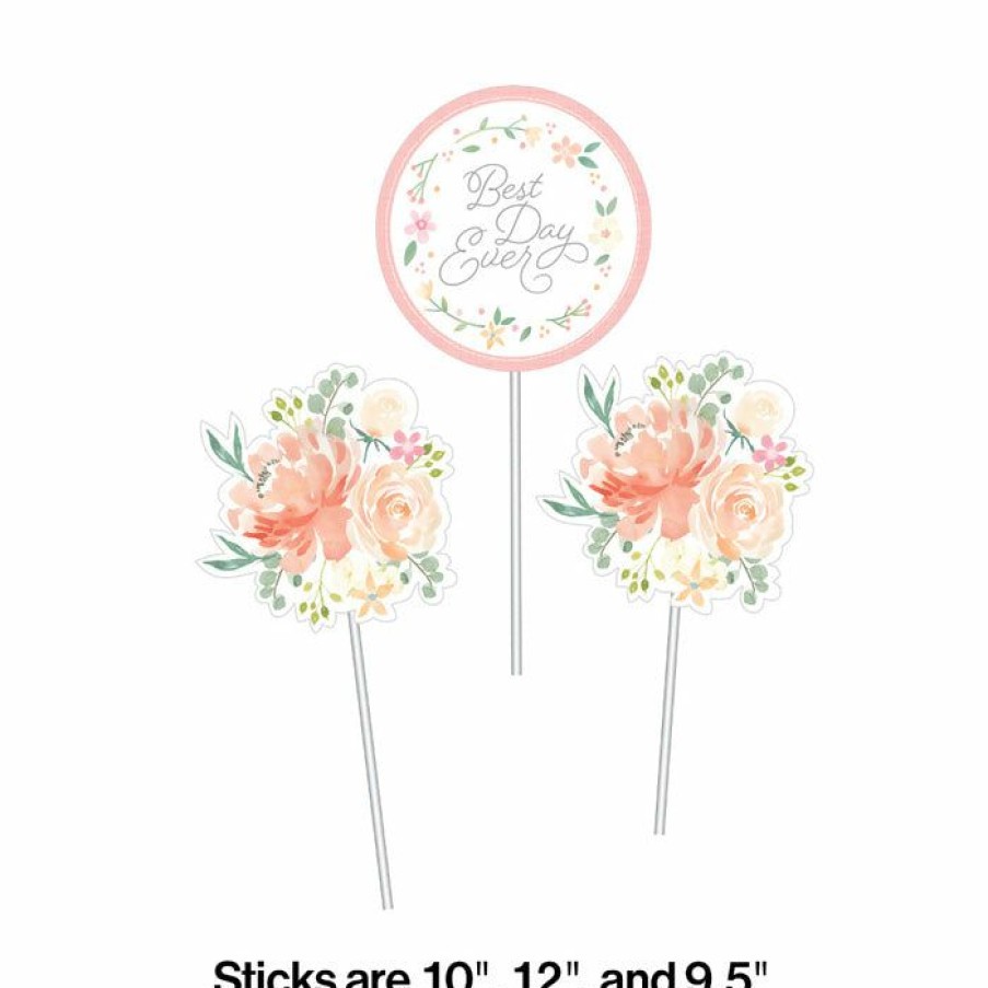 Bridal And Wedding * | Creative Converting Farmhouse Floral Centerpiece Sticks Wedding (18/Case)