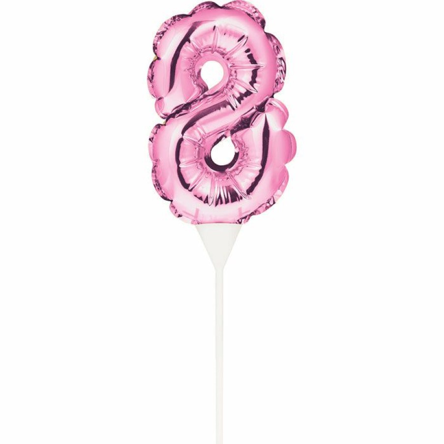 General Decorations * | Creative Converting Pink 8 Number Balloon Cake Topper (12/Case)