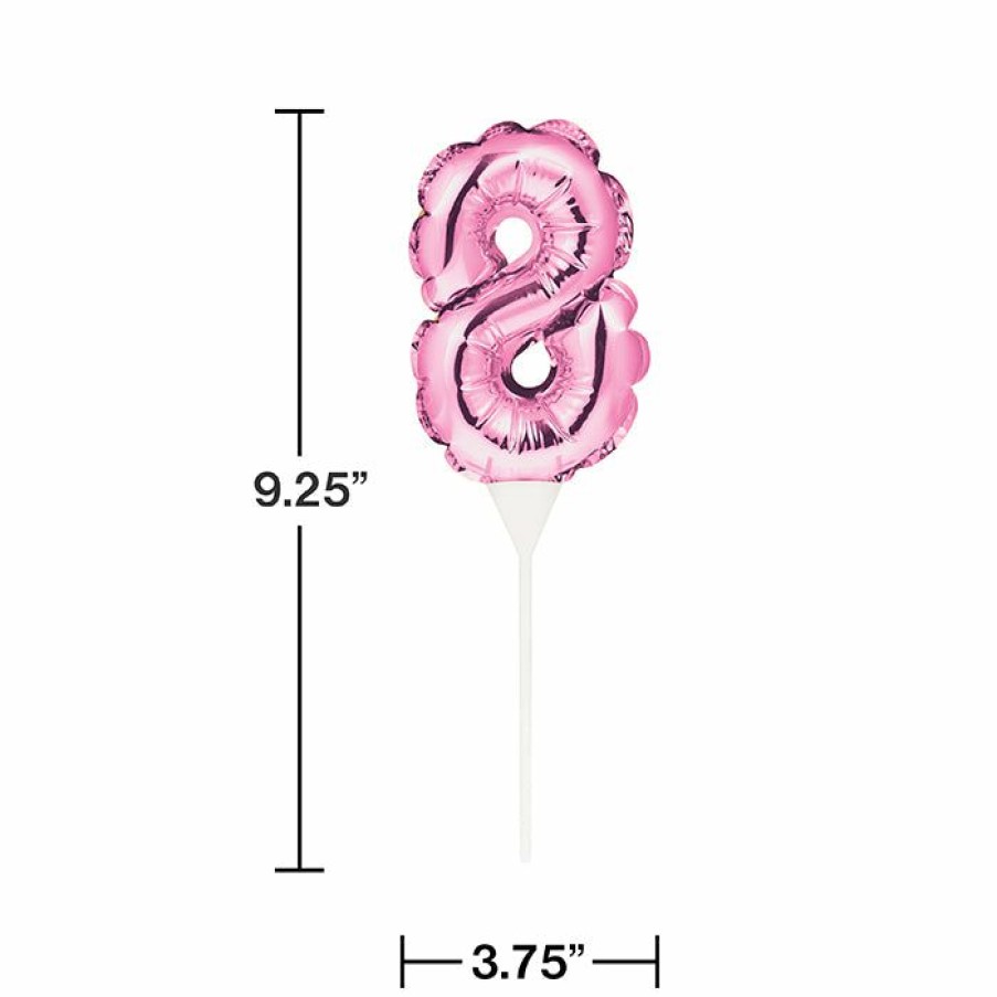 General Decorations * | Creative Converting Pink 8 Number Balloon Cake Topper (12/Case)