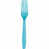 Solid Color Tableware * | Creative Converting Bermuda Blue Plastic Forks, 24 Ct