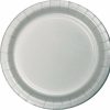 Solid Color Tableware * | Creative Converting Shimmering Silver Dessert Plates, 24 Ct Solid Color Tableware