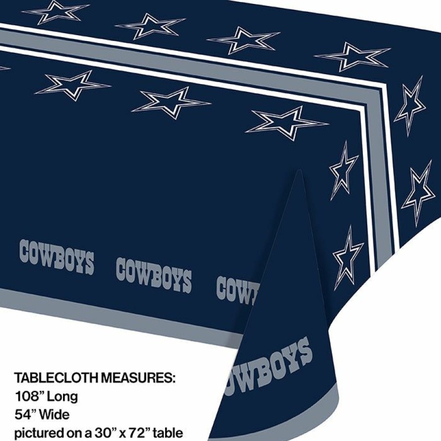 Sports * | Creative Converting Nfl And Football Party Supplies Dallas Cowboys Plastic Table Cover, 54 X 102