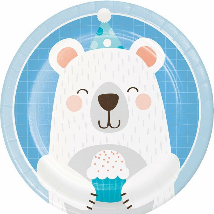 Birthdays * | Creative Converting Bear Party Dessert Plates, 8 Ct 1St Birthday Party Themes