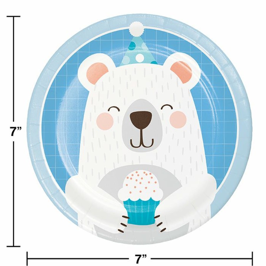 Birthdays * | Creative Converting Bear Party Dessert Plates, 8 Ct 1St Birthday Party Themes