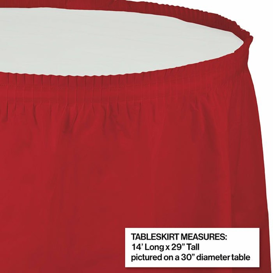 Solid Color Tableware * | Creative Converting Classic Red Plastic Tableskirt, 14 X 29