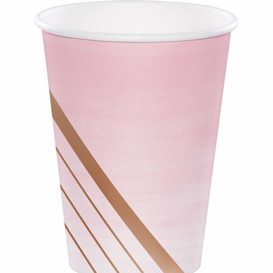 Themed Tableware * | Creative Converting Rose' All Day Hot/Cold Paper Paper Cups 12 Oz., Foil, 8 Ct