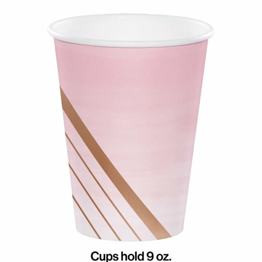 Themed Tableware * | Creative Converting Rose' All Day Hot/Cold Paper Paper Cups 12 Oz., Foil, 8 Ct