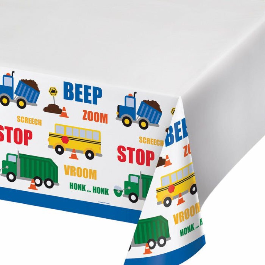 Birthdays * | Creative Converting Kids Birthday Party Themes Traffic Jam Plastic Tablecover 48 X 88