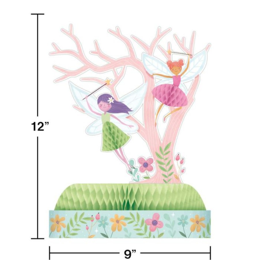 Birthdays * | Creative Converting Fairy Forest Honeycomb Centerpiece 1Ct Kids Birthday Party Themes