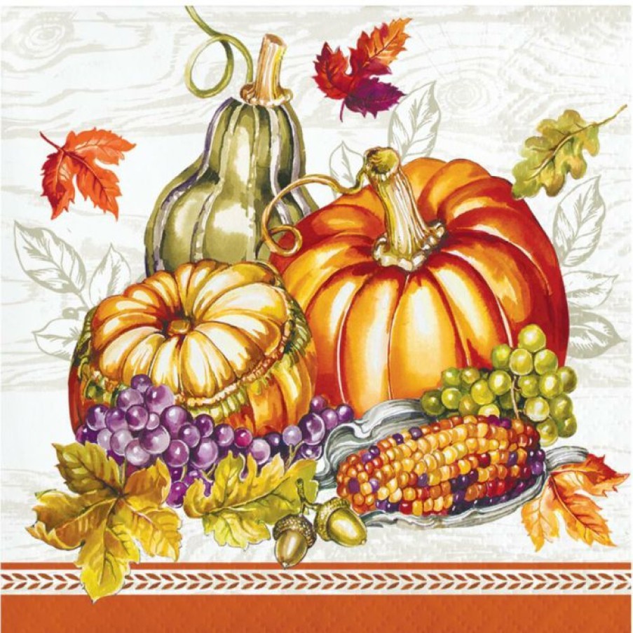 Holidays * | Creative Converting Thanksgiving Party Decorations Plentiful Cornucopia Beverage Napkin, 16 Ct