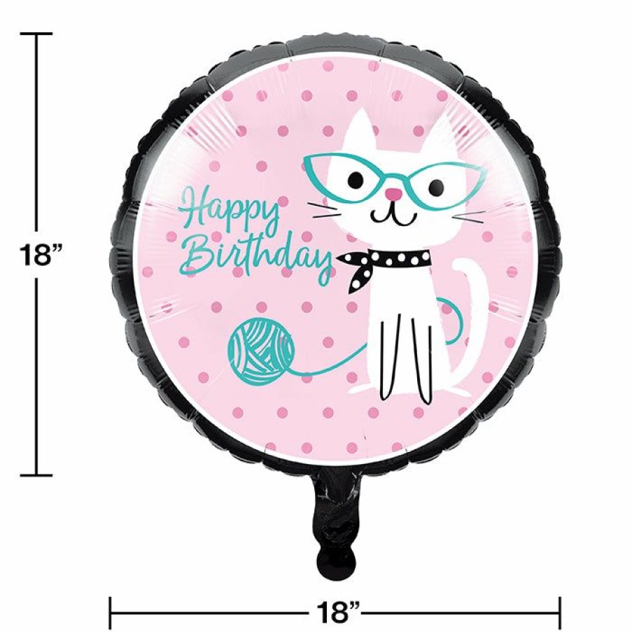 Birthdays * | Creative Converting Purr-Fect Party Metallic Balloon 18